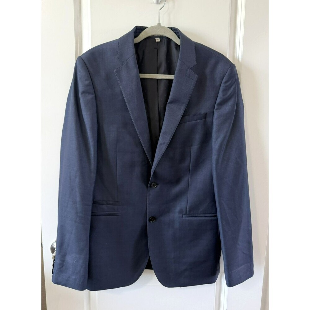 Express Photographer Blazer Mens 38R Navy Blue Fitted Sport Coat Wool Blend NWOT